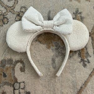 White Sequin Bridal Handmade Minnie Ears